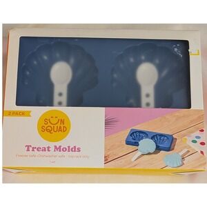 Sun Squad Treat Molds Unisex OS Blue New Seashell Silicone Popsicle 2 Pack